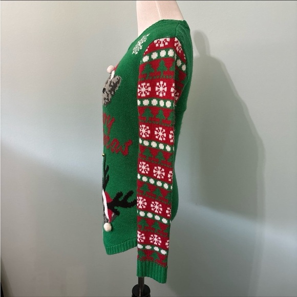 No Boundaries light up cat Christmas sweater - Picture 5 of 8